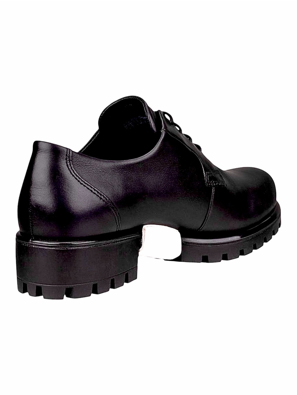 ECCO - Modtray Leather Derby Shoes Black Lug Sole Oxfords - EU 39 US 8.5 - Picture 2 of 10